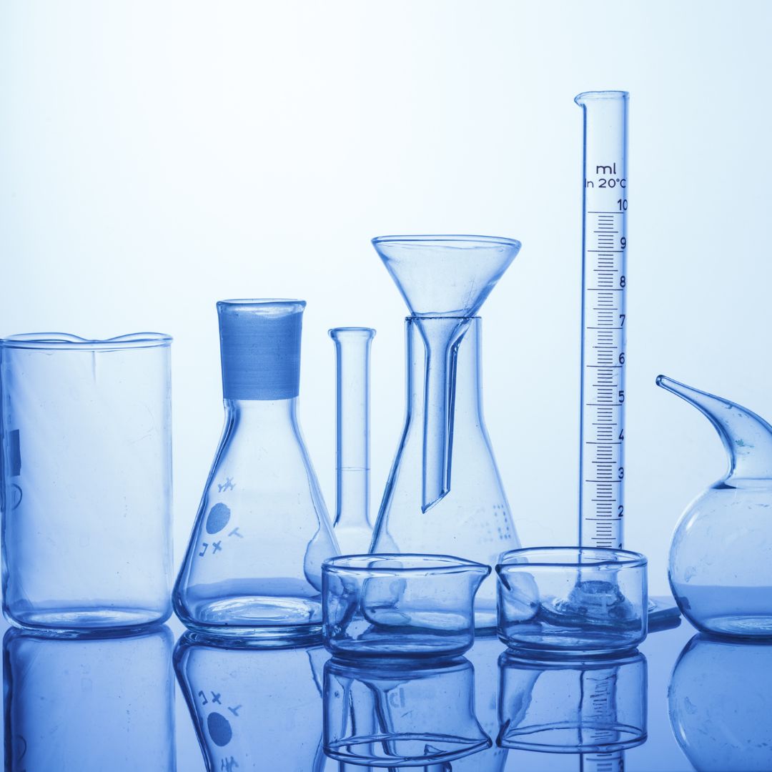 Chemical beakers and test tubes