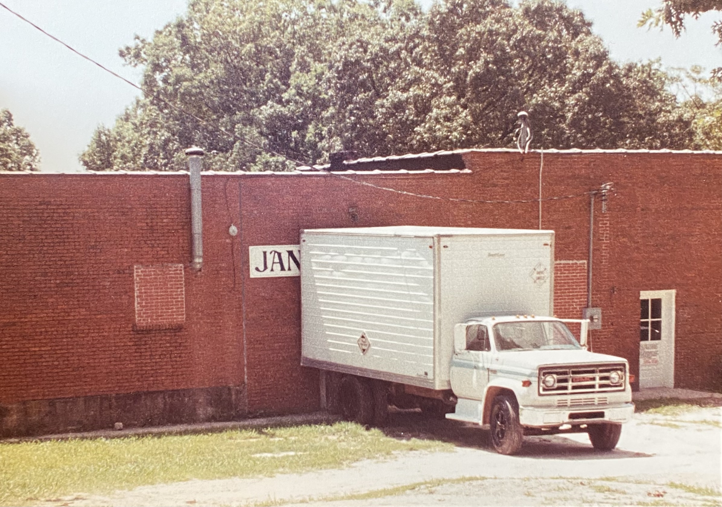 Truck dropping off materials